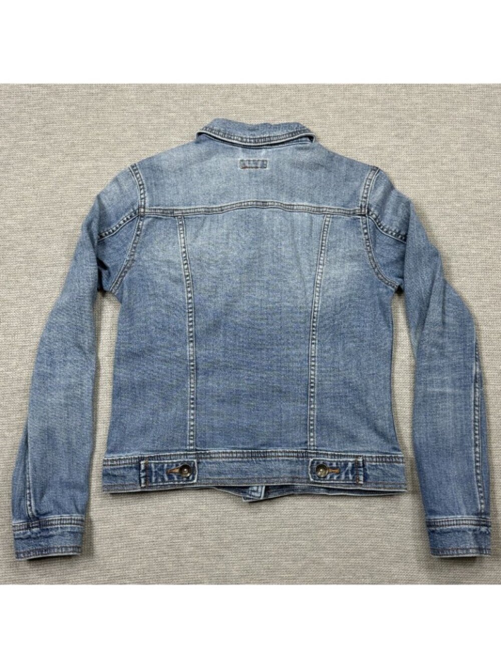 Merona Jean Jacket Womens Size XS Blue Denim Button Up Collared 4 Pockets Casual - Picture 6 of 13